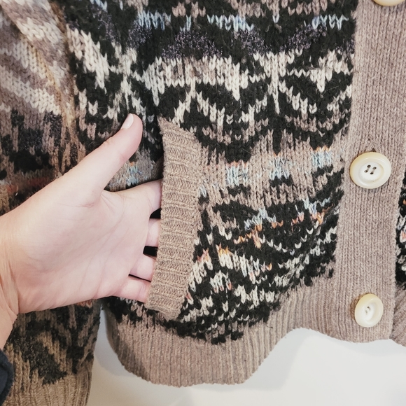 Free People Fair Isle Nordic Cardigan Sweater - Picture 6 of 7